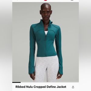 NWT Lululemon Athletica Ribbed Nulu Cropped Define Jacket